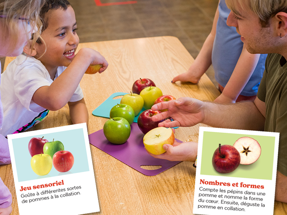 LES ALIMENTS C’EST AMUSANT! carte d'activité - enfants qui apprenent à propos des pommes
