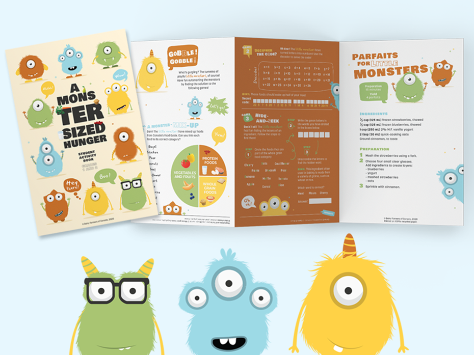 A Monster Sized Hunger booklet- illustrations of little monsters