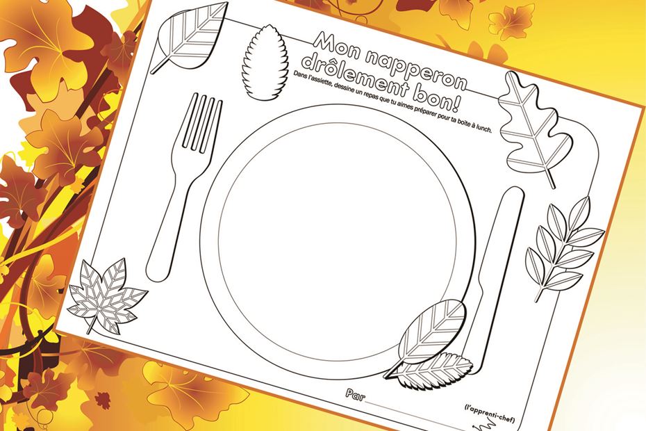 Activity - Mon Napperon Drôlement Bon - draw on placemat FR
