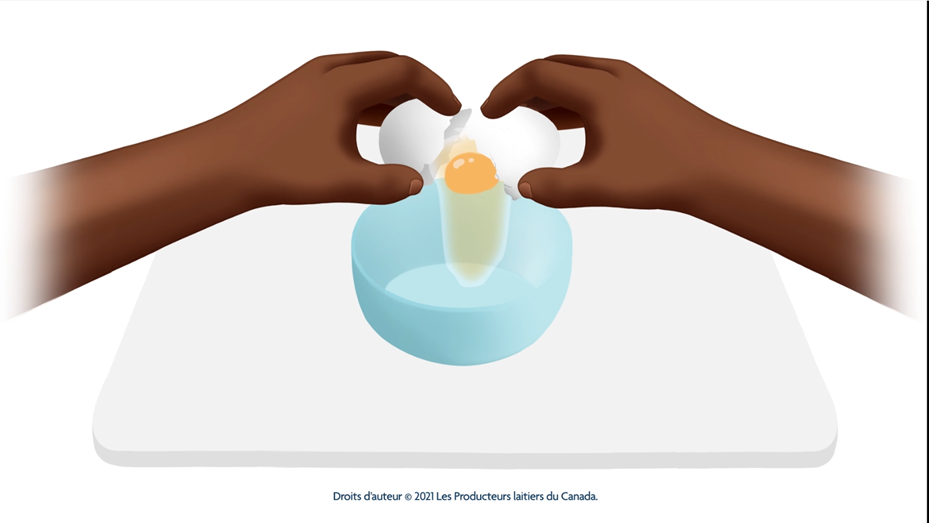 Animation on how to crack an egg