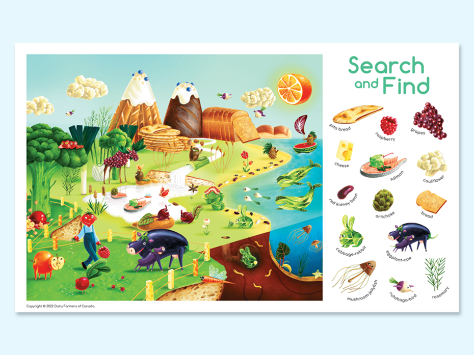 Search and Find Game - Food art