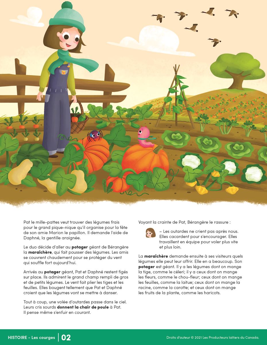 Farmer in a field with pumpkins and squash FR