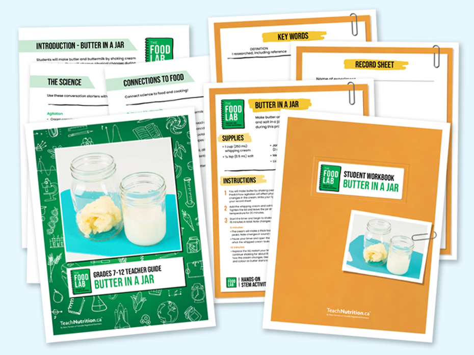 Butter in a jar  - Food lab program - Instructions and activities 7-12 - STEM 
