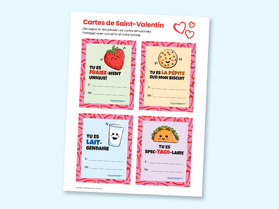 4 cartes de la Saint-Valentin imprimables